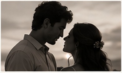Casal em retrato romântico